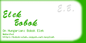 elek bobok business card